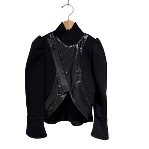 NASHA Black Kid’s Soft Sweater Moto Jacket - size 6-7